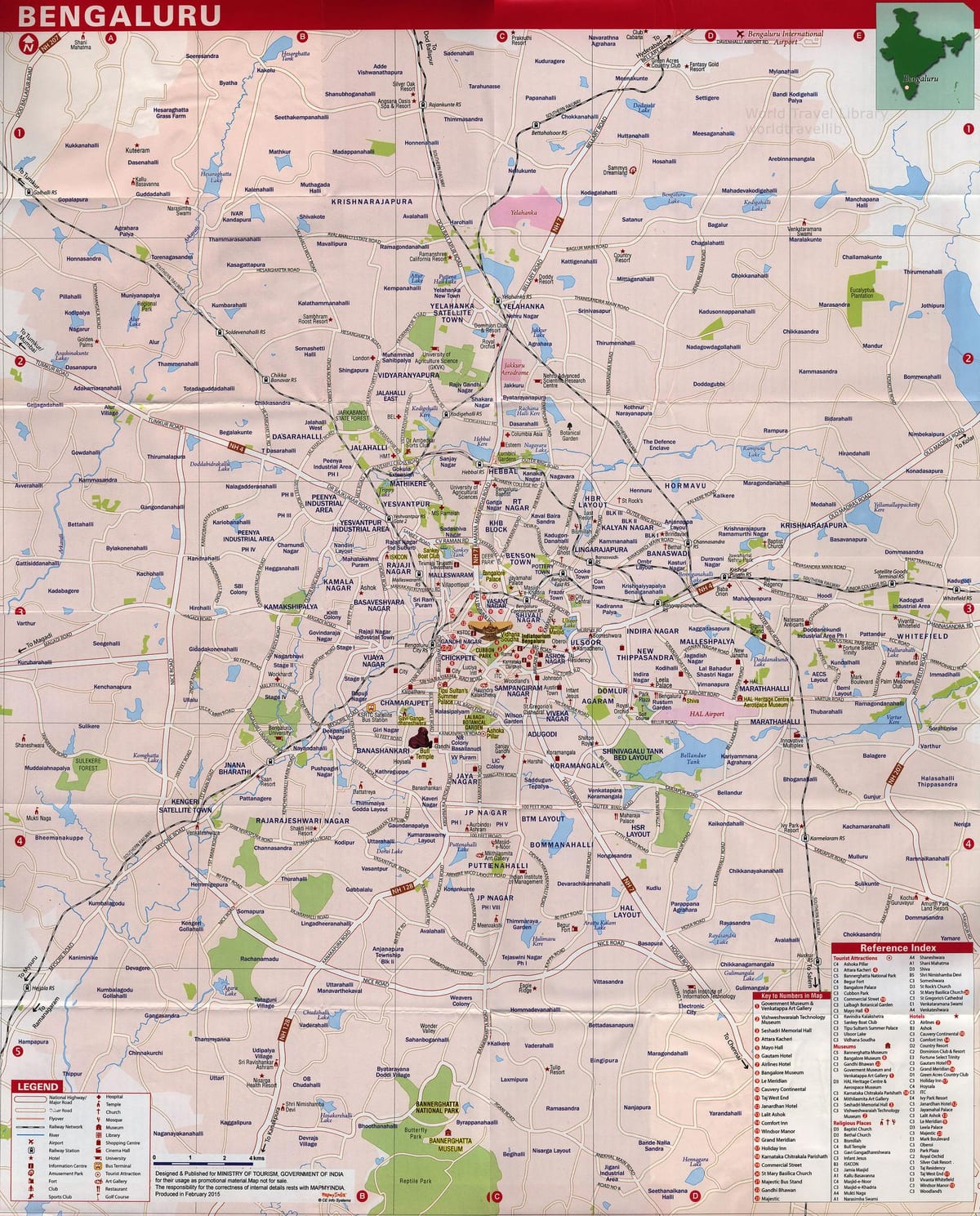 Bangalore attrazioni turistiche mappa