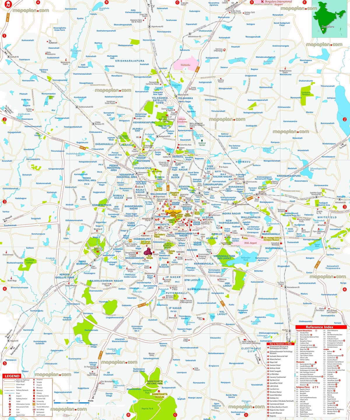 mappa di Bangalore est