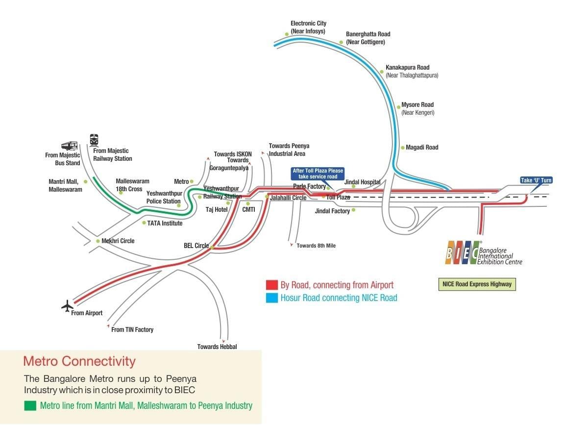 mappa di Bangalore International Exhibition Centre