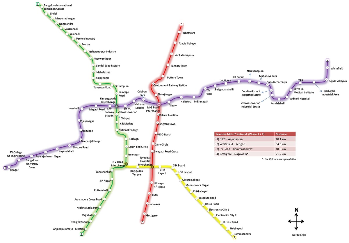 bmrcl mappa del percorso