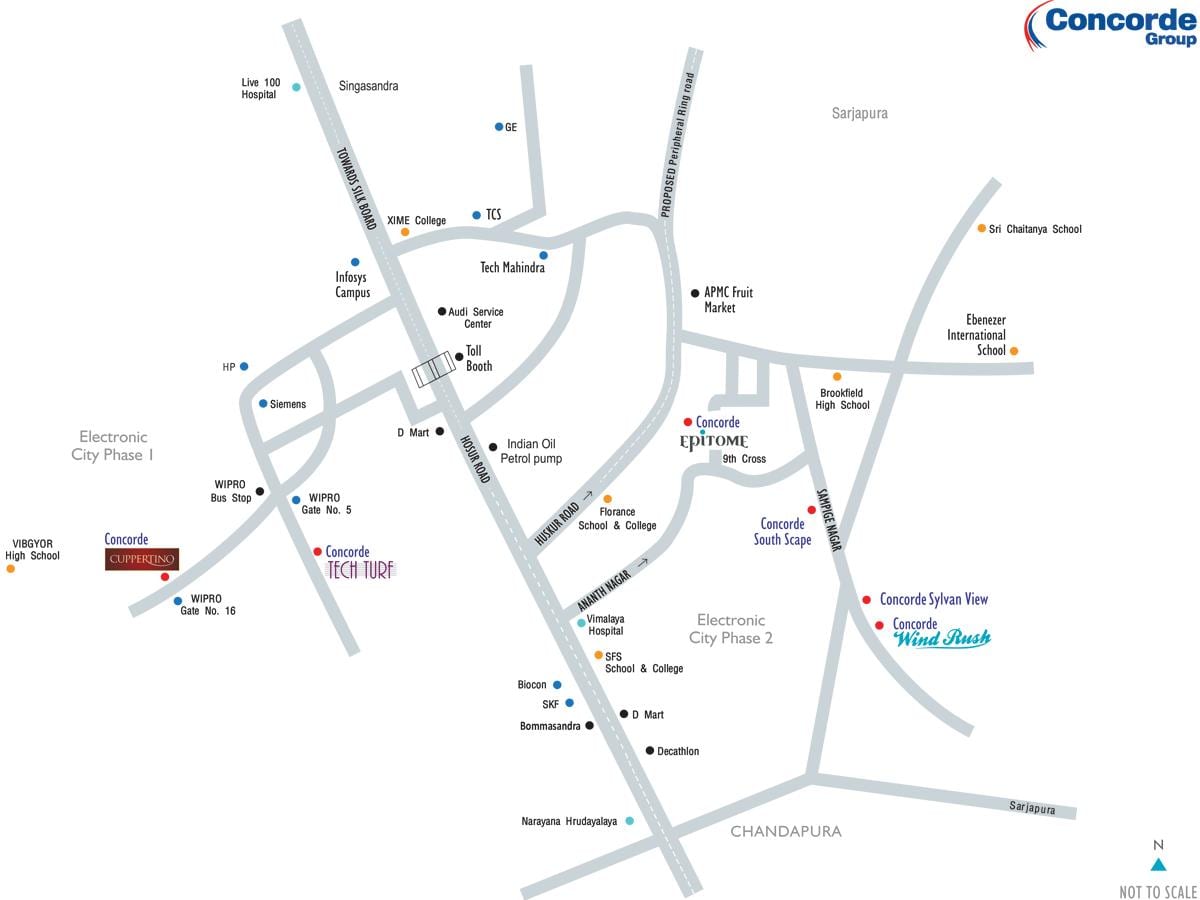 mappa di electronic city Bangalore