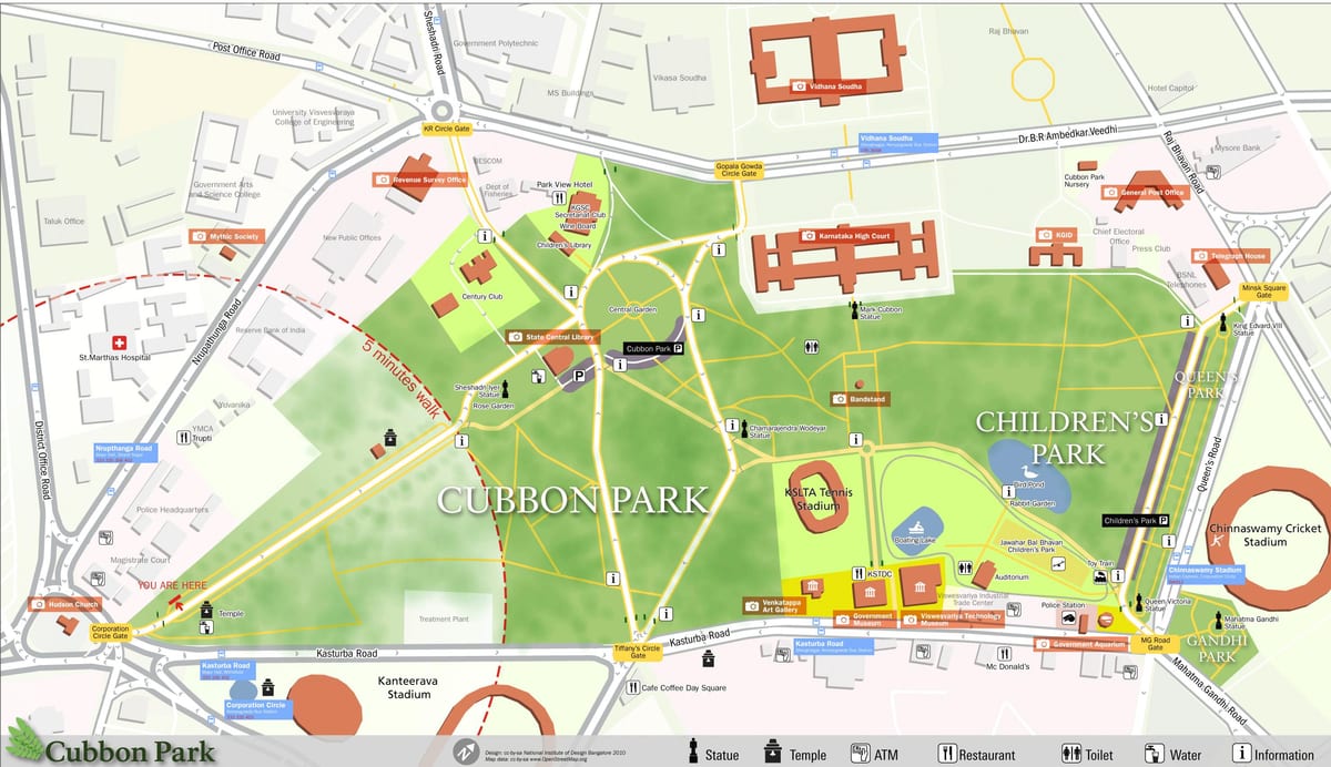 mappa di Lalbagh Bangalore