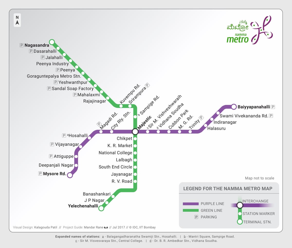 mappa della metropolitana di Bangalore