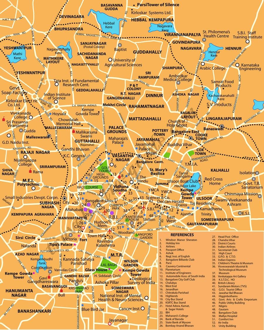 Bangalore la mappa