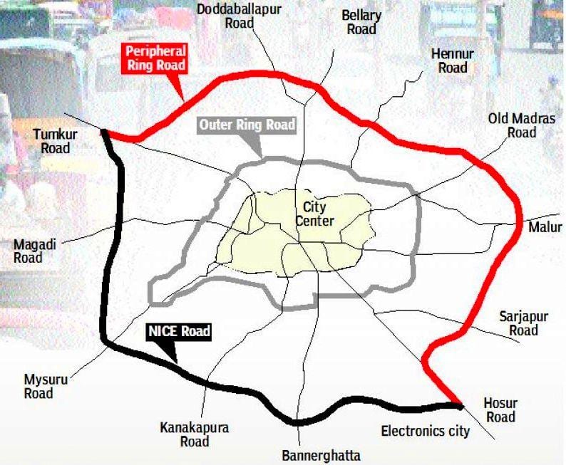 Bangalore PRR mappa