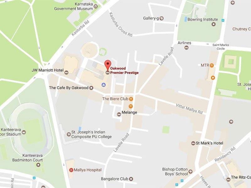 mappa di ub città di Bangalore