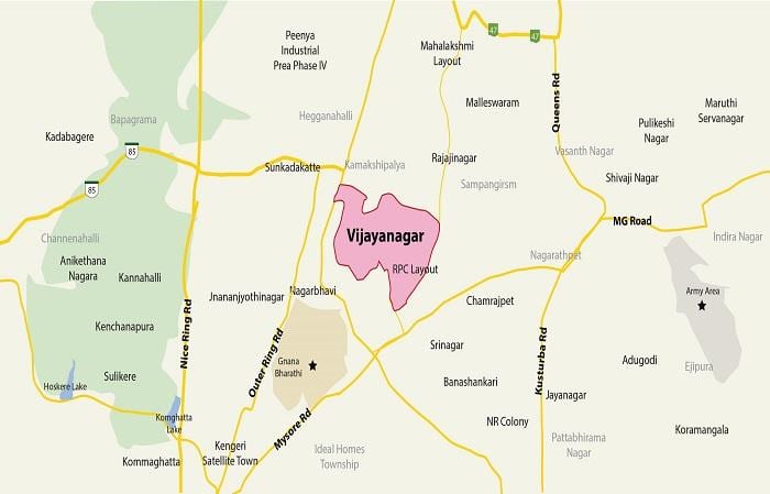 mappa di Vijayanagar Bangalore