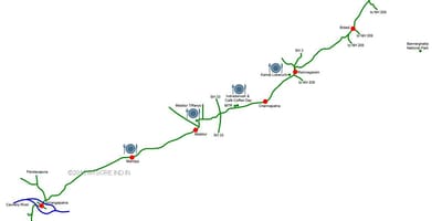 Mappa da Bangalore a Mysore