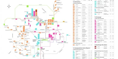 Bangalore mappa della città con autobus
