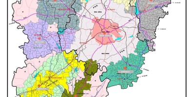 Bangalore la mappa con le aree