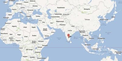 Bangalore nella mappa del mondo