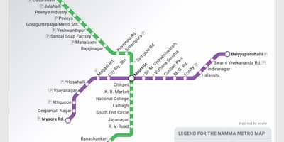 Stazione della metropolitana di Bangalore la mappa