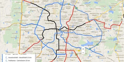 Metro Namma fase 3 mappa del percorso