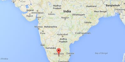 Banglore nella mappa di india