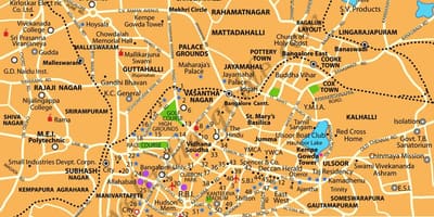 Banglore località turistiche mappa
