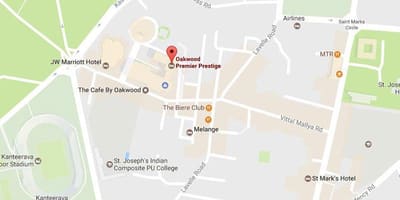 Mappa di ub città di Bangalore