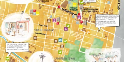 Via commerciale di Bangalore mappa shopping